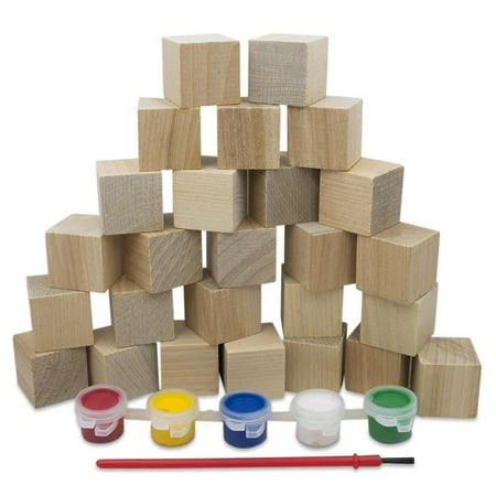 26 Blank 1 Inch Wooden Blocks
