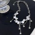 thumbnail image 3 of Simulated Pearl Aesthetic Necklace Fashion Star Tassel Splice Clavicle Chain, 3 of 5