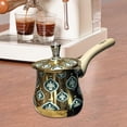 thumbnail image 3 of HUGFEGWE Cafetière Turque Pichet à Fondre Théière à Long Manche Bouilloire à Eau Résistante à la Rouille Polyvalente avec Couvercle Chauffe-Lait Bouilloire à Café, Style B, 550 ml CA919-76234, 3 of 7