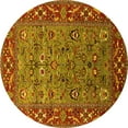 thumbnail image 1 of Ahgly Company Indoor Round Oriental Yellow Industrial Area Rugs, 6' Round, 1 of 4