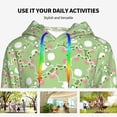 thumbnail image 4 of Fotbe Cute Frog2 Pattern Womens Long Sleeve Hoodie, Pullover Hooded Sweatshirt, Kangaroo Pocket Hoodie with Eye-catching Drawstrings-Large, 4 of 7