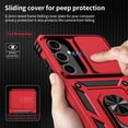 thumbnail image 3 of for Samsung Galaxy S24 FE Case with Camera Lens Cover,10 FT Military Grade Drop Protection, Magnetic Ring Holder Kickstand Protective Phone Case for Galaxy S24 FE Case, Red, 3 of 12