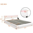 thumbnail image 4 of Queen Size Faux Leather Upholstered Platform Bed with a Hydraulic Storage System/16 LED Lights Headboard/Bed Frame with Slatted, Gas Lift Storage Bed with LED No Box Spring Required, 4 of 9