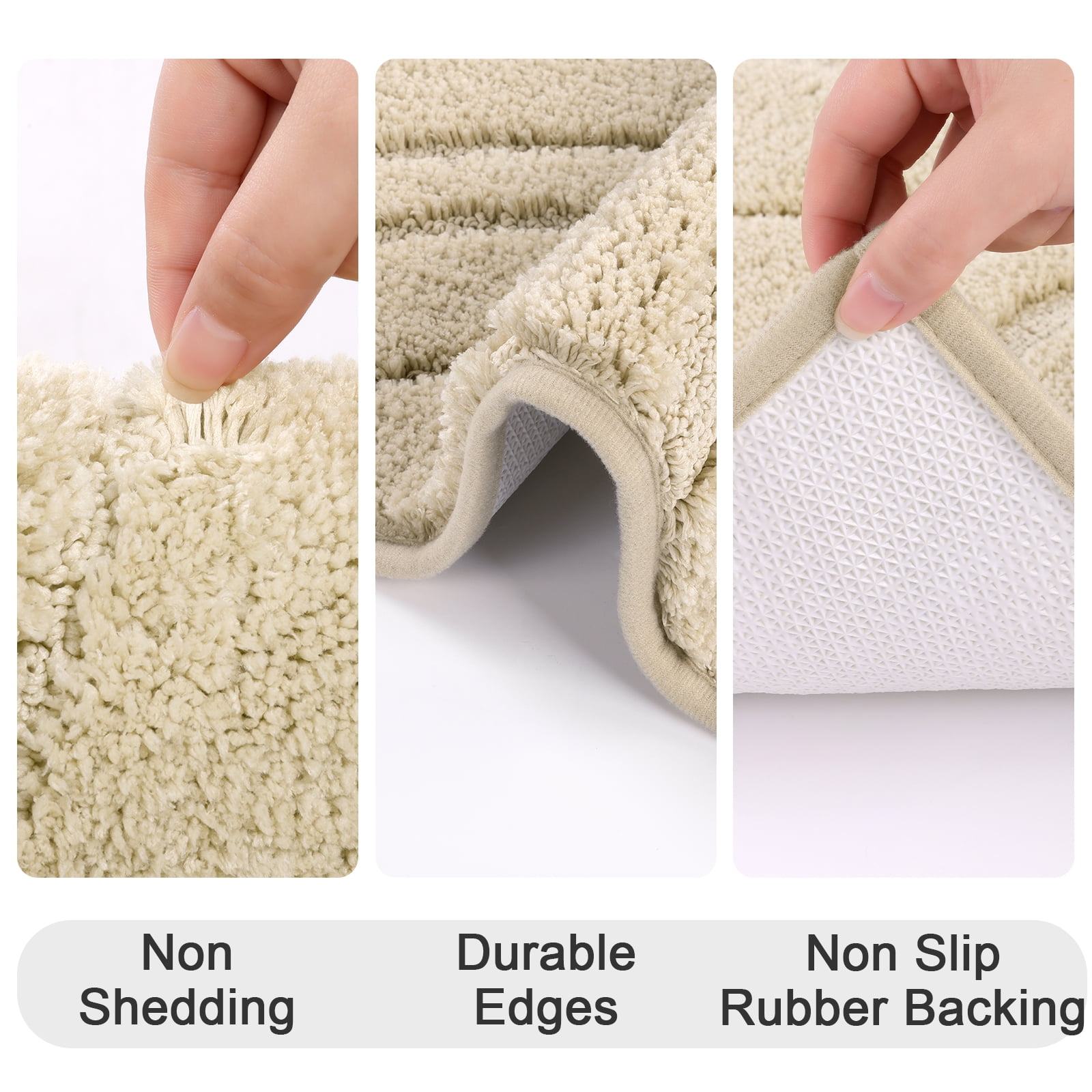 Ileading Bathroom Rugs Sets 4 Piece, Super Soft and Absorbent Non Slip Microfiber Toilet Bathroom Mats