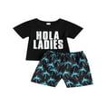thumbnail image 1 of Boy T-shirt Set  Neck Printed T-shirt Lace Up Short Pants, 1 of 6