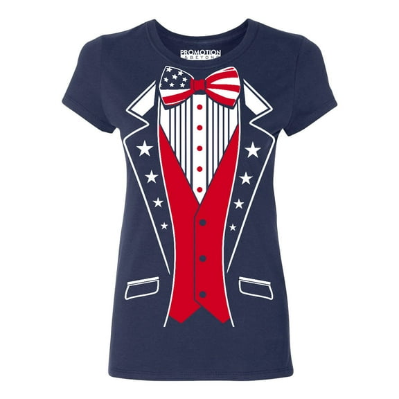 USA Tuxedo Patriotic 4th of July Women's T-shirt, 3XL, Navy
