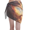 thumbnail image 2 of KLL Red And Gray Flame Fox Print Women's Sarong Coverups Short Bathing Suit Wrap Skirt Beach Wrap Swimsuit Cover Ups, 2 of 6