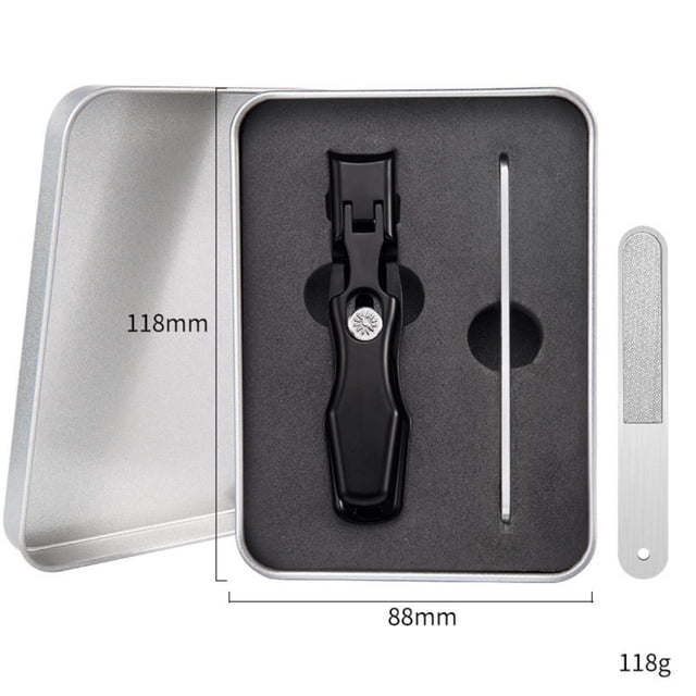 Antisplash Nail Clippers Set-stainless Steel File + Portable Iron Case Nail Tools,PENDANE,metal,C