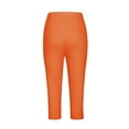 thumbnail image 5 of Capri Leggings for Women Clearance Capri Non-See Athletic Running Pants Women Casual Comfort Stretch Cotton Leggings with Pockets for Women Gym Lounge Orange XL, 5 of 6