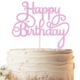 thumbnail image 1 of Decoración de tarta EONNCNT para fiesta de feliz cumpleaños con purpurina rosa, 1 of 6