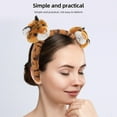 thumbnail image 4 of unbranded Diadema Peluda Color Café Estilo Para Y Lavado Facial Con Uso Prolongado, 4 of 6