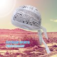 thumbnail image 2 of Gorro de algodón para ciclismo, gorro de verano para correr, deportes al aire libre, gorro de pirata (blanco), 2 of 5