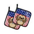 thumbnail image 1 of ""Caroline'S Treasures Par De Agarraderas Para Ollas Con Bandera Estadounidense Y Shih Tzu Marrón Chocolate Bb2179Pthd 7.5Hx7.5W Multicolor"", 1 of 1
