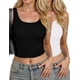 thumbnail image 1 of Crop Tops AURUZA Camisetas sin mangas con cuello en U para mujer, 1 of 7