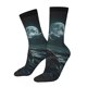 thumbnail image 1 of Balery Moonlit Night Sky Shark Calcetas Largas con Estampado para Hombre y Mujer – Suaves y Transpirables, Talla Única (US 5-11), 1 of 6