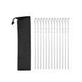 TUMALL 12Pcs Kabob Skewers BBQ Skewers Flat Long Metal Skewers for