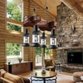 thumbnail image 6 of 4 Lights Rustic Wood Chandelier, Industrial Vintage Wooden Ceiling Lamp Hanging Pendant Light Retro Suspension Lighting Fixture for Living Dining Room Bedroom Kitchen Restaurant Coffee Shop, 6 of 8