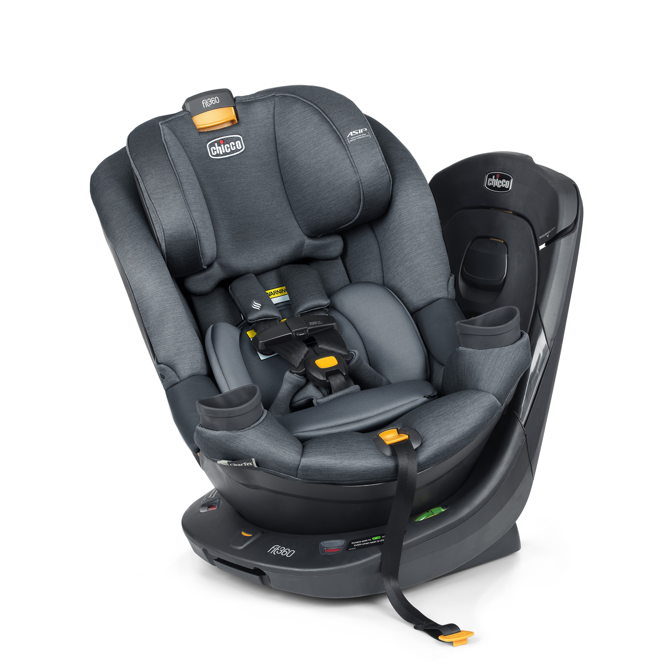 Chicco Fit360® ClearTex® Rotating Convertible Car Seat for Infants and Toddlers - Carbon (Grey), New