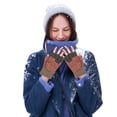 thumbnail image 4 of Xfvqtps Womens USB Heated Fingerless Gloves with Flip Cover Knitting Constant Temperature Color Blocking Windproof Warm for Cold Weather Winter Mittens Khaki, 4 of 9