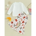 thumbnail image 3 of Bagilaanoe 2Pcs Baby Girl Valentine Clothing Sets Toddler Heart Print Long Sleeve Sweatshirt Tops + Flare Trousers 6M 12M 18M 24M 3T 4T Kids Spring Pants Set, 3 of 8