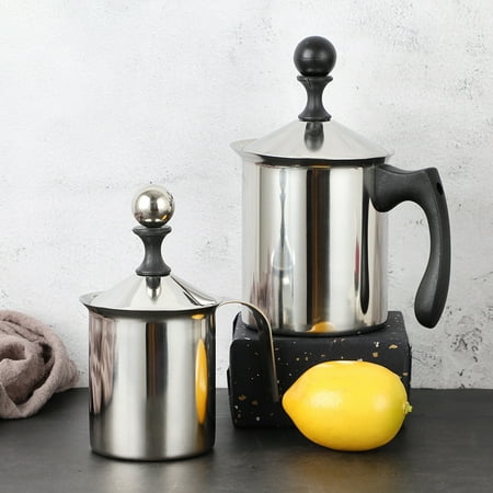 

Milk Frother with Handle Double Mesh Stainless Steel Lightweight Latte Maker for Kitchen