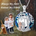 thumbnail image 5 of Fruilibee Tree of Life Always My Sister Forever with Blue Crystal Pendant Necklace, Alloy, 5 of 8