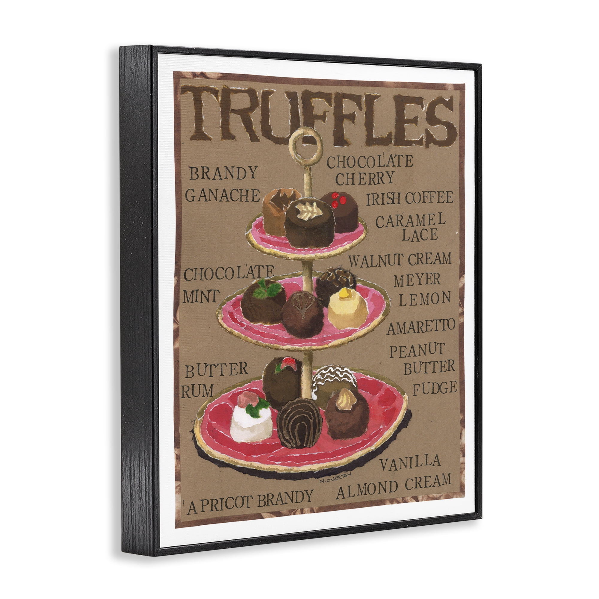 Stupell Industries Assorted Chocolate Truffles Food & Beverage Painting Black Framed Art Print Wall Art, 11 x 14