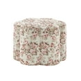 thumbnail image 3 of Rustic Manor Lavigne Linen Flower Shaped Ottoman with Nailhead Trim, Cluster Red, 3 of 7