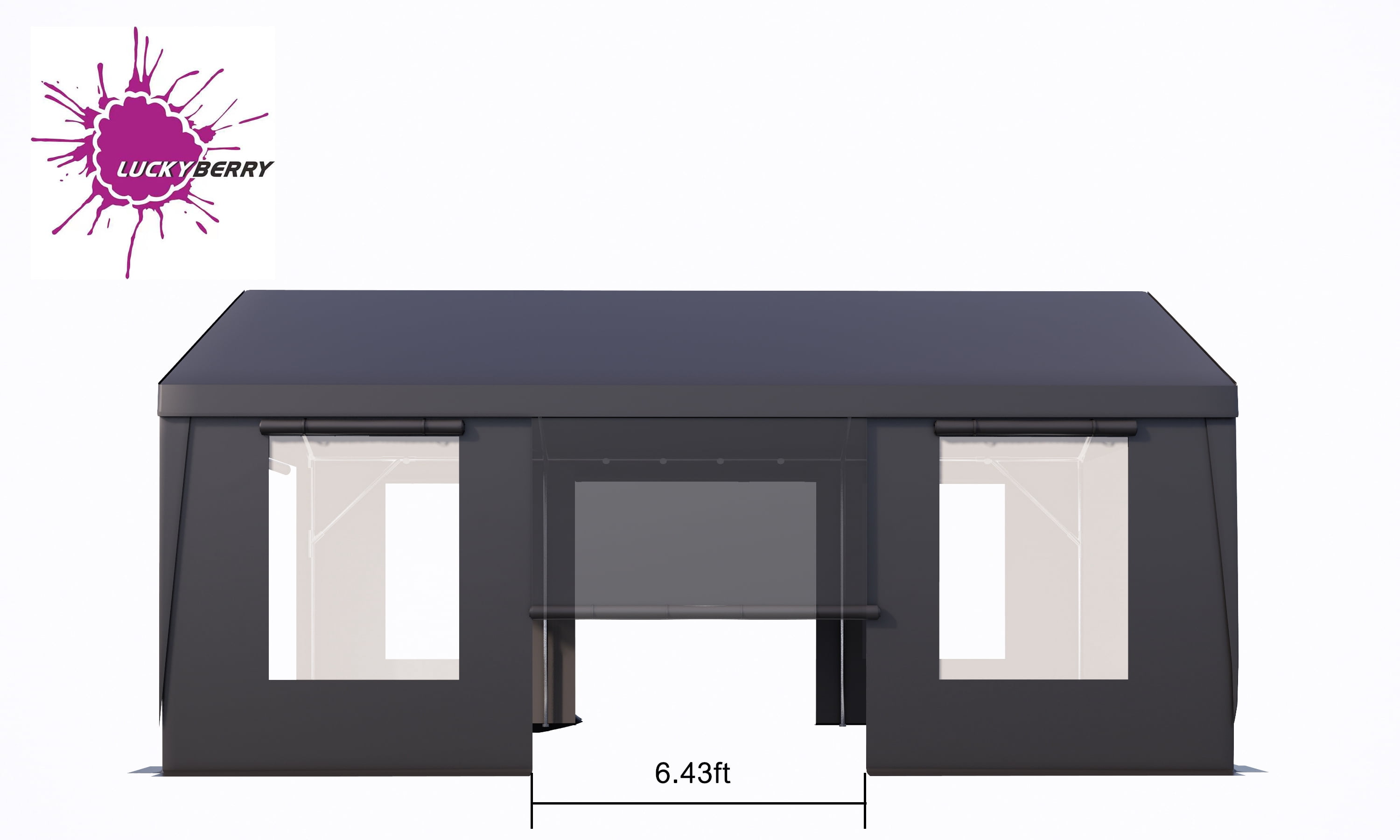 10'x 20' Heavy Duty Carport with Roll-up Ventilated Windows, Portable Garage with Removable Sidewalls & Doors for Car, Truck, Boat, Car Canopy with All-Season Tarp, Grey