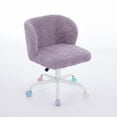 thumbnail image 2 of Silla de oficina de muebles,Silla de oficina de casa de pelo de conejo artificial con base de metal,Silla de escritorio ajustable Silla de oficina giratoria,Silla de vanidad, 2 of 6