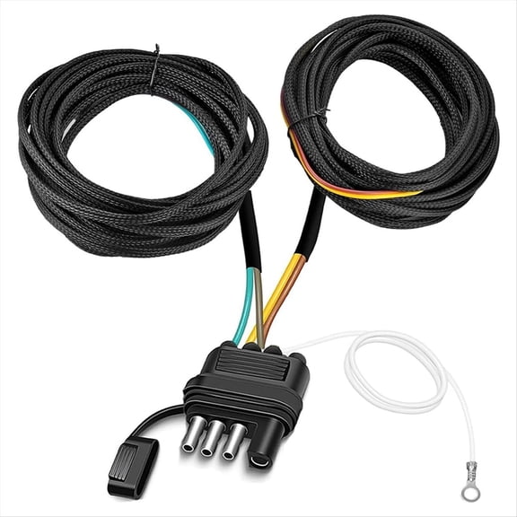 WQNZMADO 26FT Trailer Wiring Harness Kit, 4 Pin 5 Wire Trailer Wiring Harness, Boat Trailer Wiring Harness,Flat Trailer Connector
