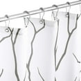 thumbnail image 2 of Shower Curtains for Bathroom - Waterproof Tree Branches Pattern on White Curtains for Outdoor Swimming Pool Bathtubs Toilet, Grey, 72 x 72 inches Long, Hooks Included, 2 of 5