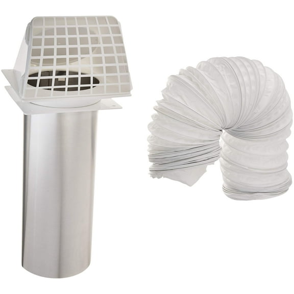 Lambro 207W Bathroom Vent Kit, 5 Pieces, 4 in X 8 Ft