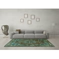 thumbnail image 3 of Ahgly Company Machine Washable Indoor Rectangle Persian Turquoise Blue Traditional Area Rugs, 7' x 10', 3 of 4
