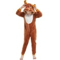 thumbnail image 2 of SWEETXIN Kids Reindeer Onesie Pajamas Halloween Plush Costume Sleepwear Christmas Gift for Girls Boys Jumpsuit 8Years, 2 of 7