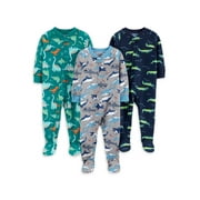Carter's Child of Mine Baby Toddler Boys 1-Piece Poly Footie Sleeper Pajamas, 3pk