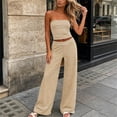 thumbnail image 6 of Ynynloco Womens Striped Two Piece Sets Summer Lounge Outfits Sailor Tube Top and Wide Leg Pants Matching Set Beach Vacation Travel Y2k, 6 of 6