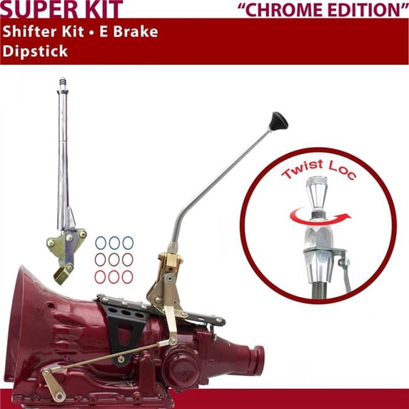 American Shifter FMX Shifter Kit Chrome 12 in. E Brake Dipstick for D8F49