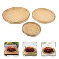 thumbnail image 3 of 3Pcs Bamboo Weaving Sieves Practical Home Food Trays Woven Storage Holder, 3 of 8