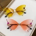 thumbnail image 3 of Gafas de sol sin montura de diamantes en forma de mariposa, gafas de sol exageradas con personalidad de moda europea y americana para mujer, 3 of 5