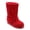 RED, variant on Women Vertical Ribbed Mid Calf Snow Boots, Warm Lined Slip On Winter Boots, Platform Sole Casual Boots for Indoor Outdoor Daily Wear