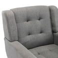 thumbnail image 7 of Soft Linen Fabric Armchair Sofa, Velvet Upholstered Accent Chair with Black Legs and Armrest, Ergonomics Design Chair for Living Room Bedroom Indoor Home, Light Gray, 7 of 7