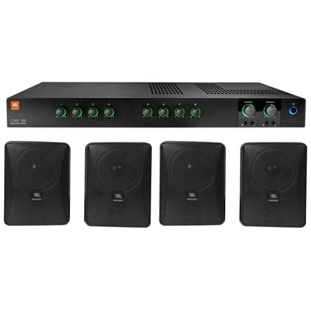 JBL CSMA280 Commercial/Restaurant 2x80w Amplifier+(4) 6.5 Black Wall Speakers