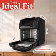 Gourmia 14 Qt Air Fryer Oven, 12 Presets, Rotisserie, FryForce 360°, Black