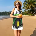 thumbnail image 3 of Balery big farm tractor Vestidos de verano para mujer con estampado: vestido holgado sin mangas, vestido playero informal y cómodo para días calurosos., 3 of 7