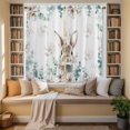 thumbnail image 2 of Easter Bunny Kitchen Curtains 63 Inch Length, Eucalyptus Leaves Cute Rabbit White Flowers Tiers Curtains for Living Room Berdoom Bathroom, Light Filtering Drapes Window Treatment 2 Panels 42"Wx63"L, 2 of 8