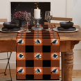 thumbnail image 2 of Halloween Rave Pattern Table Runners Orange and Black Buffalo Check Plaid Non-Slip Rectangle Party Table Decorations Dresser Scarf for Kitchen,Home,Dining Table,Outdoor,13X70?Inches Long,Crows, 2 of 8