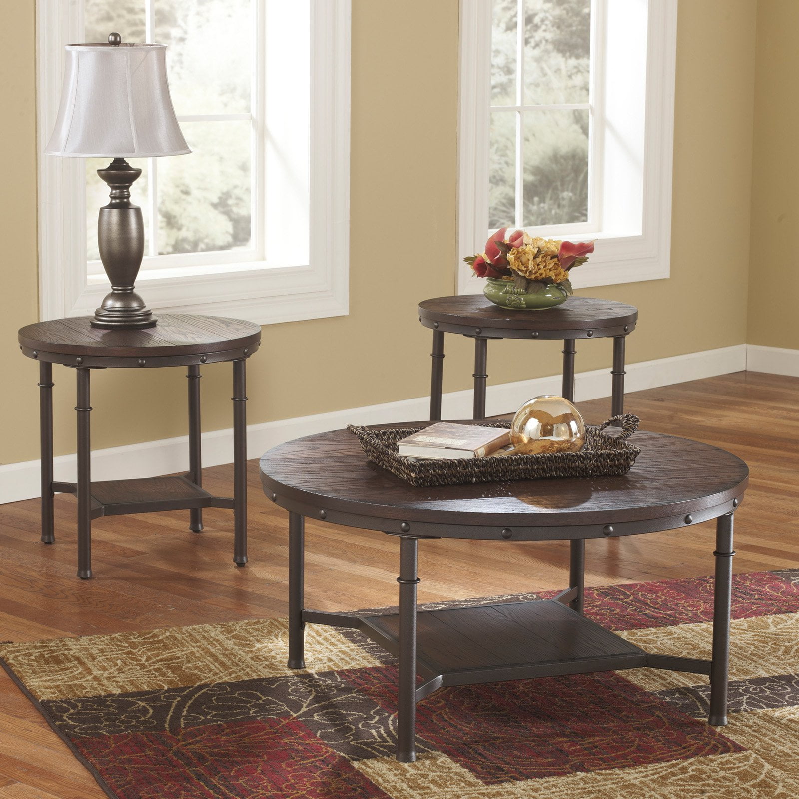 Signature Design By Ashley Sandling Brown Occasional Table Set Of Signature Design By Ashley Sandling Brown Occasional Table Set Of 3