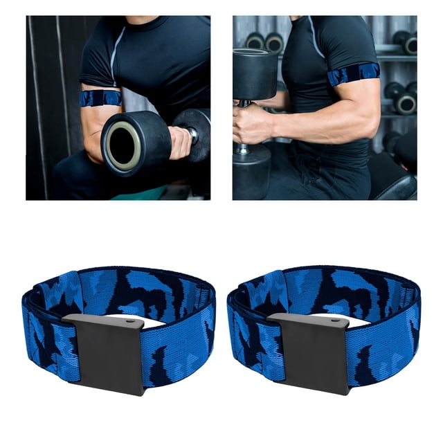 Bandas de oclusión Bandas de resistencia Correas ajustables Bandas de brazo de entrenamiento de fuerza para gimnasio Fitness Culturismo Entrenamiento Azul Macarena Brazaletes