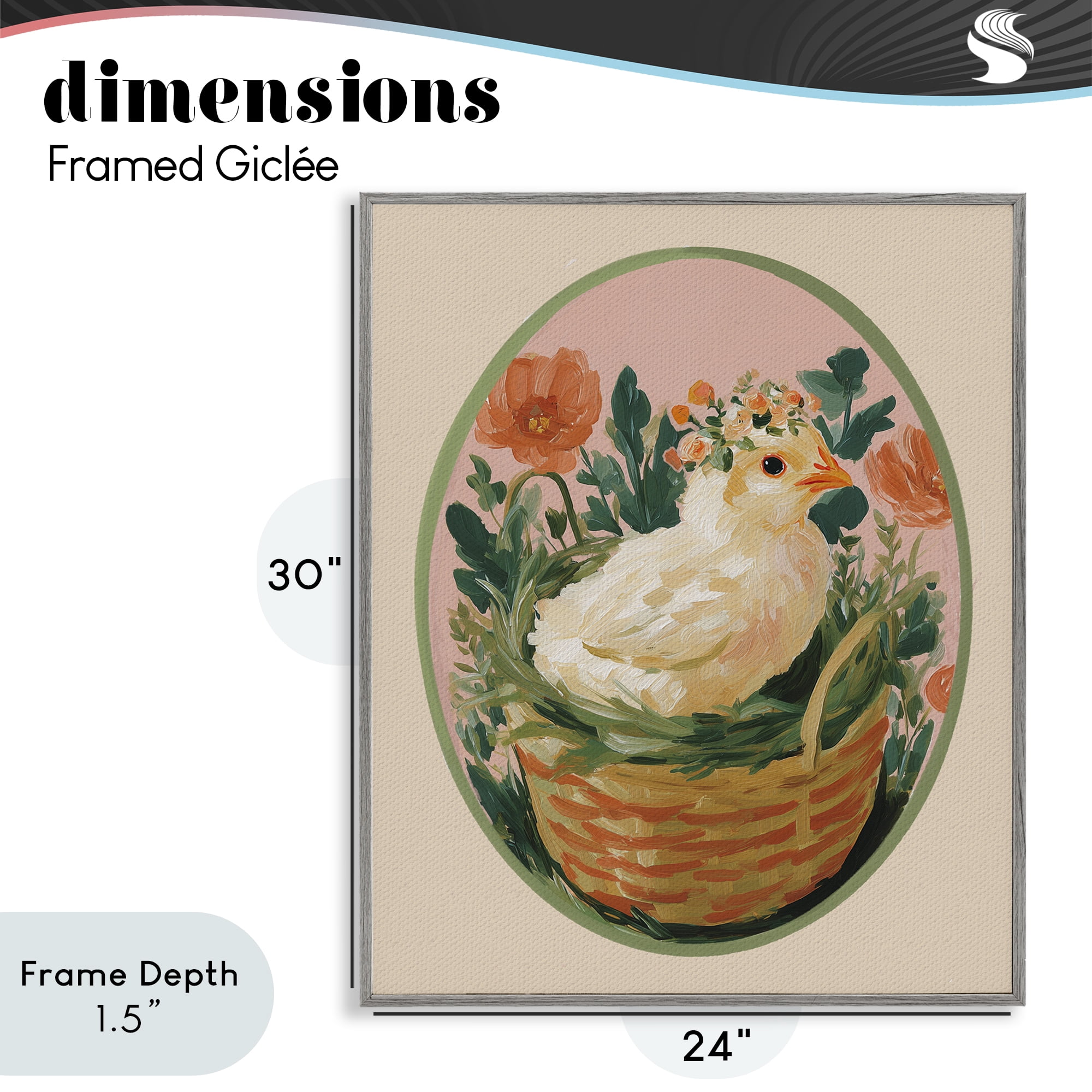 Stupell Industries Bloom Nest Chick Gray Framed Giclee Art, design by Yen